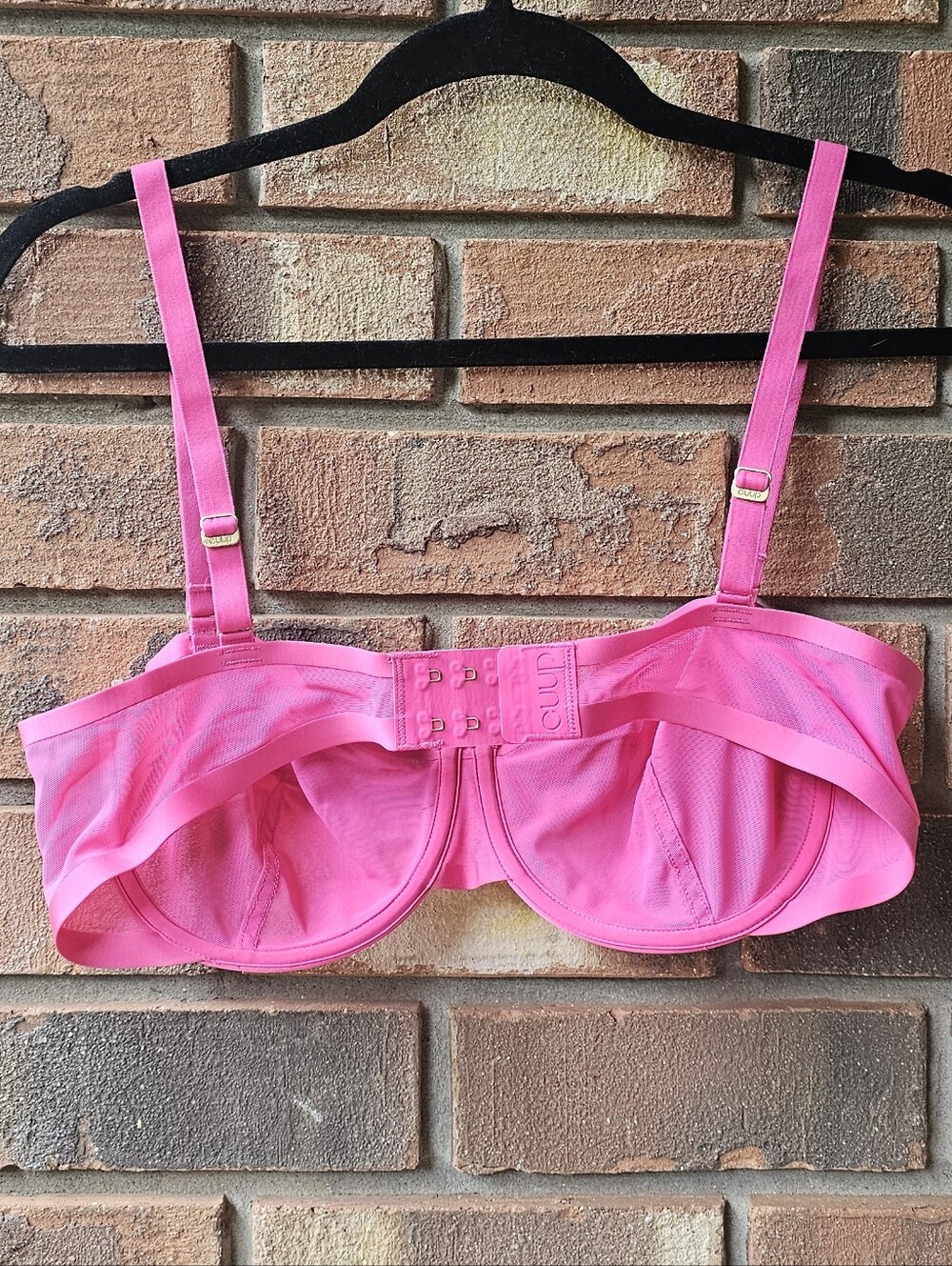 CUUP Pink Mesh Balconette Bra - Picture 2 of 4